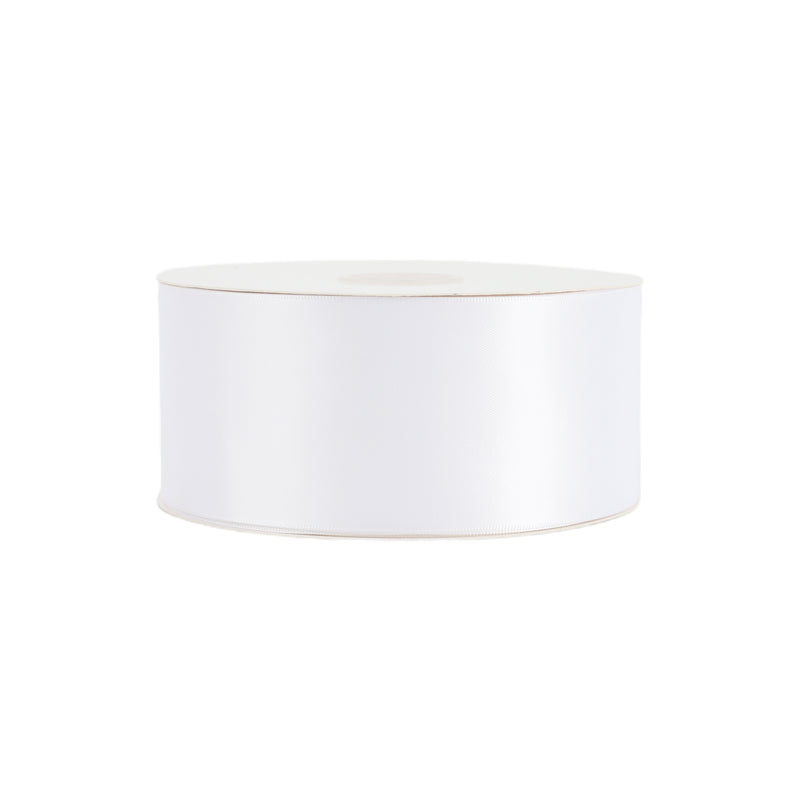 2 1/4" Double Face Satin Ribbon | White (029) | 50 Yard Rol