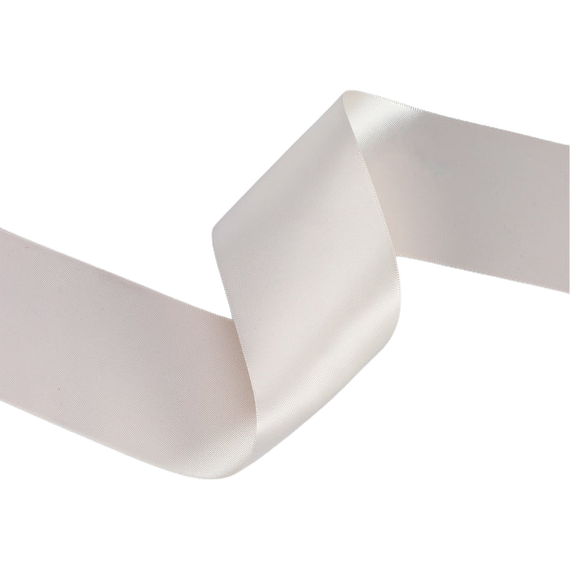 2 1/4" Double Face Satin Ribbon | Shell Grey (007) | 50 Yard Roll