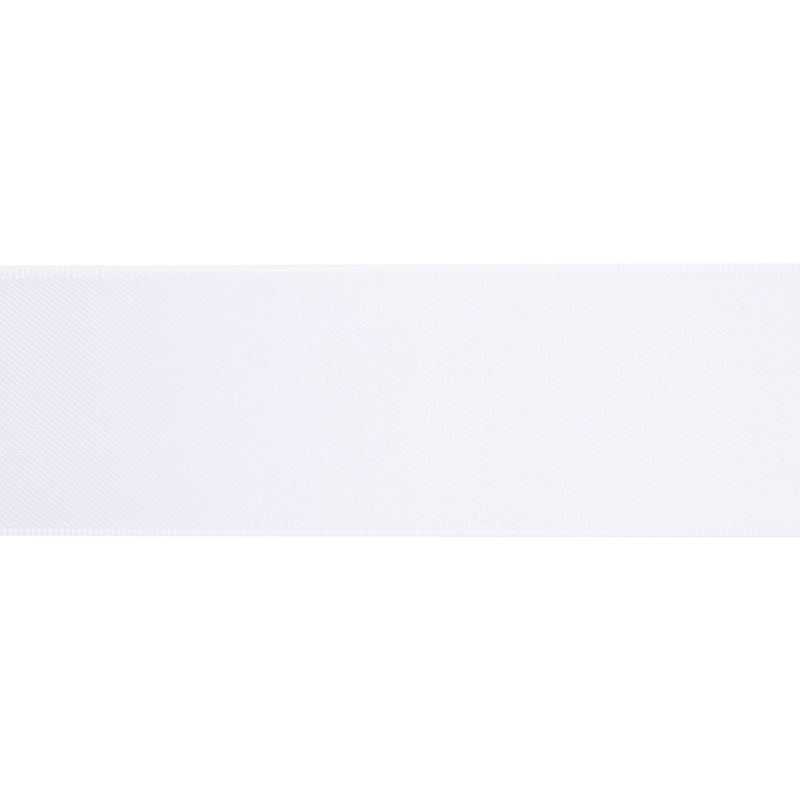 2 1/4" Double Face Satin Ribbon | White (029) | 50 Yard Rol