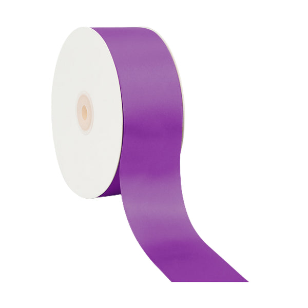 2 1/4" Double Face Satin Ribbon | Purple (465) | 50 Yard Roll