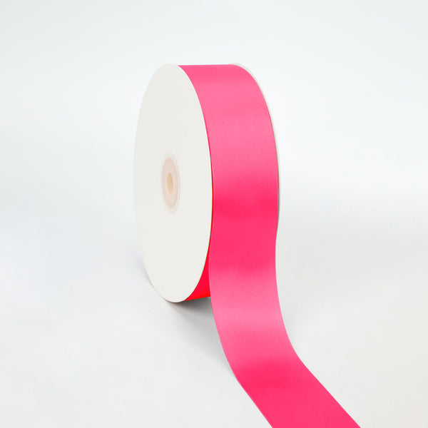 1 1/2" Double Face Satin Ribbon | Shocking Pink (175) | 50 Yard Roll