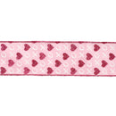 2 1/2" Wired Ribbon | Pink w/ Red Glitter Heart & White XO | 10 Yard Roll