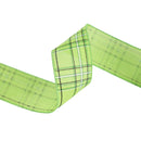 2 1/2" Wired Ribbon | Green/Spring Plaid | 10 Yard Roll