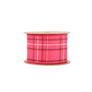 2 1/2" Wired Ribbon | Hot Pink/Spring Plaid | 10 Yard Roll