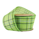 2 1/2" Wired Ribbon | Green/Spring Plaid | 10 Yard Roll