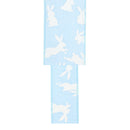 1 1/2" Wired Ribbon | Blue w/ White All Over Bunny | 10 Yard Roll