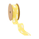 1 1/2" Wired Ribbon | Yellow w/ White All Over Bunny | 10 Yard Roll