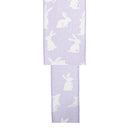 2 1/2" Wired Ribbon | Purple w/ White All Over Bunny | 10 Yard Roll