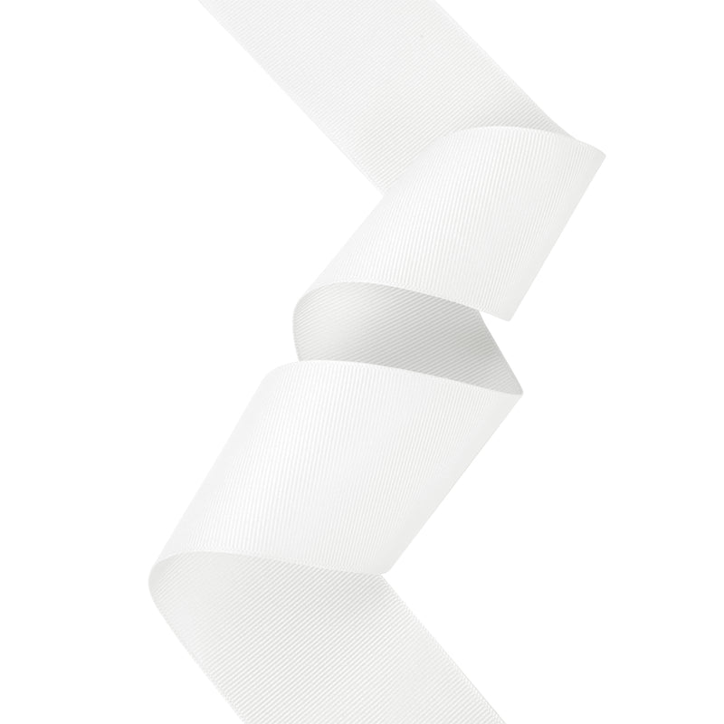 2 1/4" Textured Grosgrain Ribbon | White (029) | 50 Yard Roll