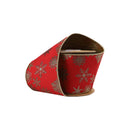4" Wired Jacquard Ribbon | Red Snowflake w/  Tissue Backing | 5 Yard Roll