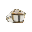 2 1/2" Wired Ribbon | Ivory/Black/Gold Plaid | 10 Yard Roll