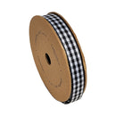 5/8" Gingham Check Ribbon | Black (030)/White (029) | 25 Yard Roll