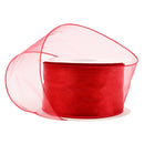 2 1/2" Wired Sheer Ribbon | Red | 50 Yard Roll