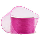 2 1/2" Wired Sheer Ribbon | Fuchsia | 50 Yard Roll