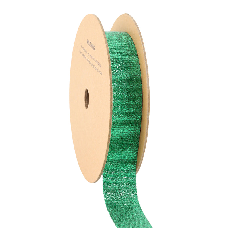 1" Metallic Grosgrain Ribbon | Green | 25yd Roll