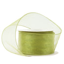 2 1/2" Wired Sheer Ribbon | Apple Green | 50 Yard Roll