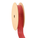1" Metallic Grosgrain Ribbon | Red | 25yd Roll