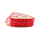 1 1/2" Wired Ribbon | Red Four Row Pom Pom | 10 Yard Roll