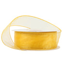 1 1/2" Wired Sheer Ribbon | Yellow | 50 Yard Roll