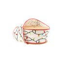 2 1/2" Wired Ribbon | Embroidered Christmas Lights | 5 Yard Roll