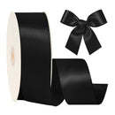 2 1/4" Double Face Satin Ribbon | Black (030) | 50 Yard Roll