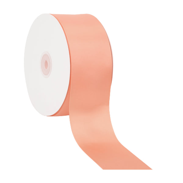 2 1/4" Double Face Satin Ribbon | Peach (720) | 50 Yard Roll