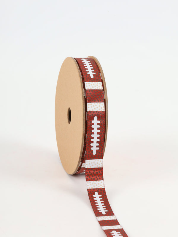 5/8" Printed Grosgrain Ribbon | Football Laces | 25 Yard Roll