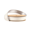 1" Reversible Classic Velvet Wired Ribbon | White/Silver | 10 Yard Roll
