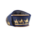 2 1/2" Faux Linen Wired Ribbon | Blue w/ Gold Print Three Wise Men | 10 Yard Roll