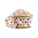 2 1/2" Wired Ribbon | Multi-Colored Dots on White | 10 Yard Roll