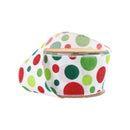 2 1/2" Wired Ribbon | Irregular Dots on White | 10 Yard Roll