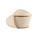 2 1/2" Wired Ribbon | Light Brown Plaid | 10 Yard Roll