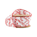 2 1/2" Wired Ribbon | Candy Cane on White | 10 Yard Roll