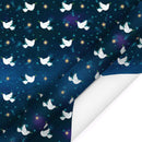30" x 10' Holiday Wrapping Paper | Peace Doves Metallic Accent on Navy