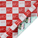 30" x 10' Holiday Reversible Wrapping Paper | Santa Ho Checkerboard/Snowman Flake Checkerboard