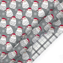 30" x 10' Holiday Reversible Wrapping Paper | Merry Santa Face/Black and White Plaid