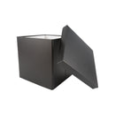 9"x 9"x 9" Collapsable Gift Box w/ Removable Lid | Matte Black