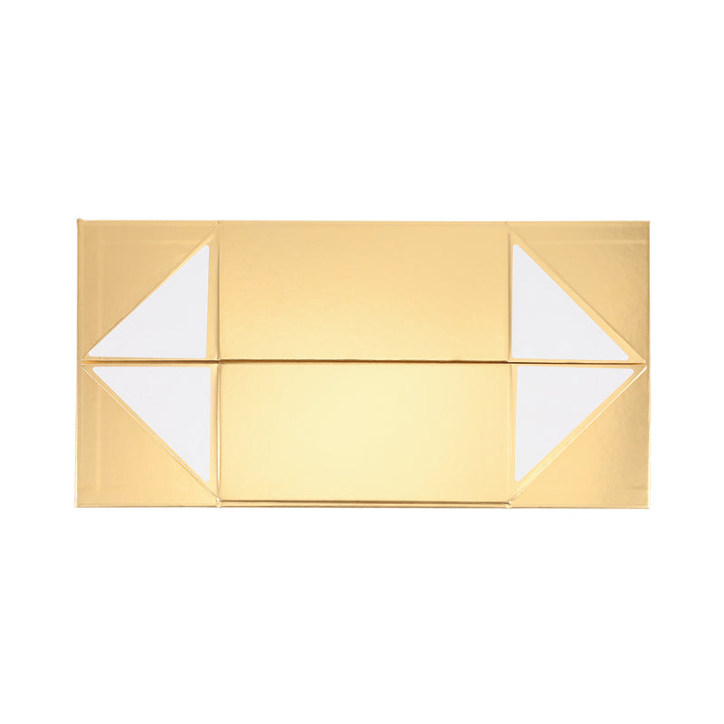 8"x 8"x 4" Collapsable Gift Box w/ Magnetic Square Flap Lid | Matte Gold