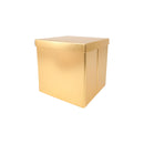 9"x 9"x 9" Collapsable Gift Box w/ Removable Lid | Matte Gold