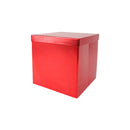 9"x 9"x 9" Collapsable Gift Box w/ Removable Lid | Matte Red