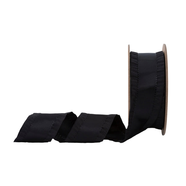 1 1/2" Ruffle Ribbon | Black | 10 Yard Roll