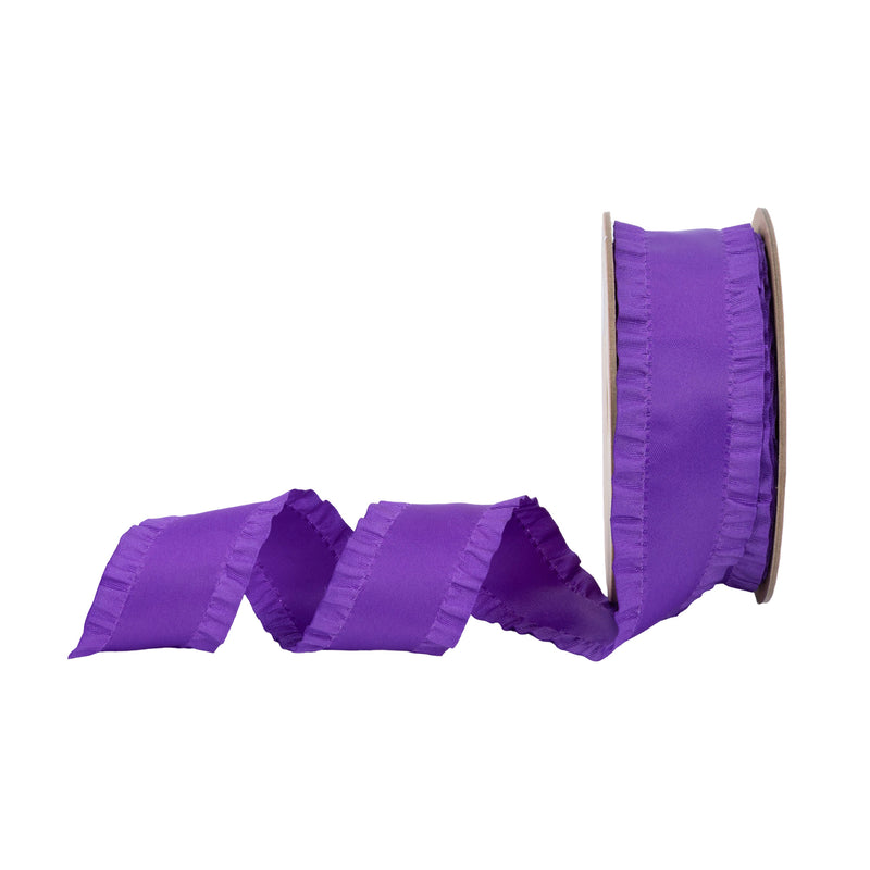 1 1/2" Ruffle Ribbon | Purple | 10 Yard Roll