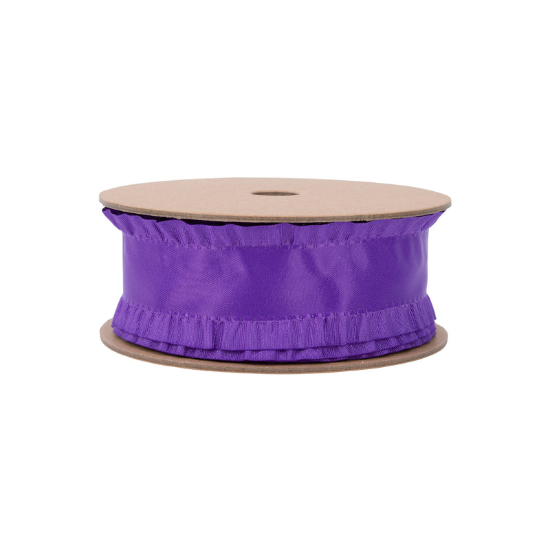 1 1/2" Ruffle Ribbon | Purple | 10 Yard Roll