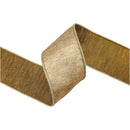 2 1/2" Wired Ribbon | Textured Gold Metallic Tissue Backing | 5 Yard Roll