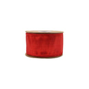 2 1/2" Wired Metallic Dupioni Ribbon | Red | 10 Yard Roll