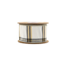 2 1/2" Wired Ribbon | Ivory/Black/Gold Plaid | 10 Yard Roll