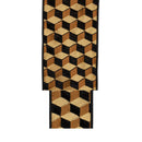 4" Wired Velvet Ribbon | 3D Block Foil Print on Black | 5 Yard Roll