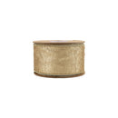 2 1/2" Wired Ribbon | Textured Gold Metallic Tissue Backing | 5 Yard Roll