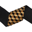 4" Wired Velvet Ribbon | 3D Block Foil Print on Black | 5 Yard Roll