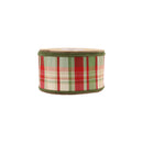 2 1/2" Wired Ribbon | Red/Green Plaid w/ Dupioni Backing | 10 Yard Roll